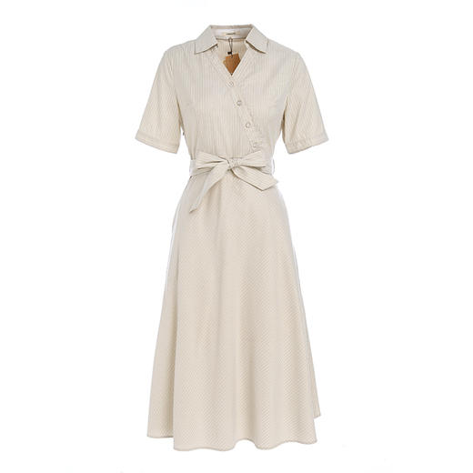 famecoco范可儿法式衬衫裙夏轻熟风收腰纯色中长连衣裙F193FA002 商品图4