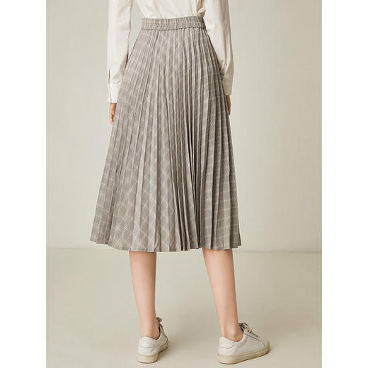 famecoco范可儿半身裙格子A字百褶裙中长款F191HA005 商品图1