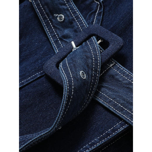 Famecoco范可儿复古牛仔外套中长款收腰风衣F195AA025 商品图3