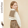 littletime童装两件套衬衫 2020冬新款复古杏色条纹组合领上衣 商品缩略图2