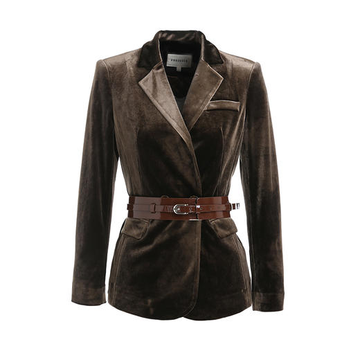 famecoco范可儿西装外套女秋装新款纯色收腰显瘦外套女F201AB013 商品图4