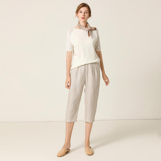 Famecoco范可儿休闲裤显瘦哈伦小脚七分裤女F203GA039 商品图2