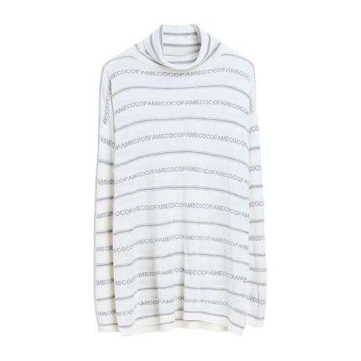 famecoco范可儿横条纹针织衫女秋季长袖套头打底上衣F195DB002 商品图4