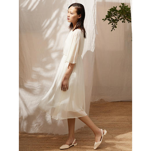 Famecoco范可儿连衣裙松紧腰飘逸超仙气质长裙连衣裙F203FA018 商品图3