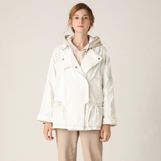 famecoco范可儿牛仔外套秋装机车风收腰百搭F201AB003 商品图2