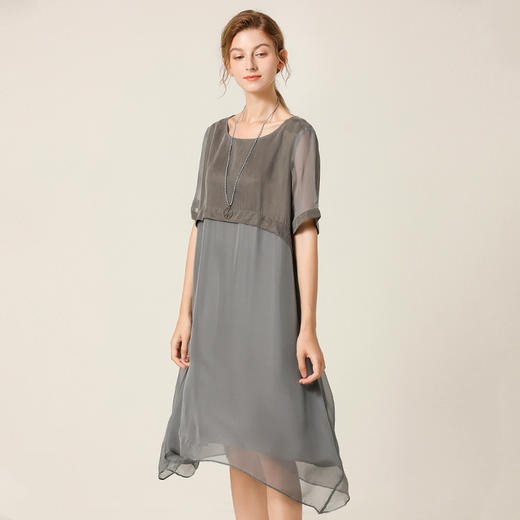 famecoco范可儿新款短袖连衣裙夏季宽松显瘦小清新中裙F193FA018 商品图2