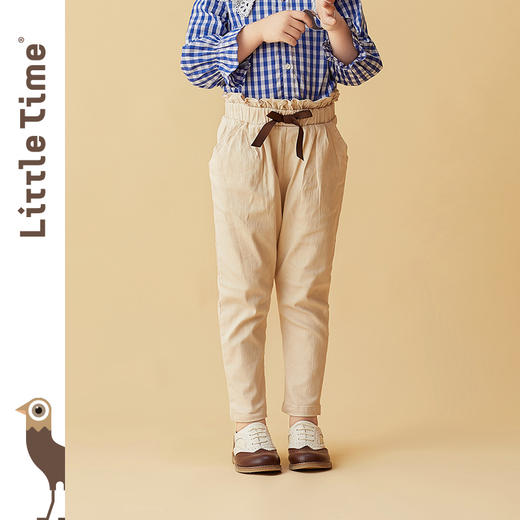 littletime2020春秋新款外穿花苞休闲直筒裤儿童裤子洋气长裤女童 商品图2