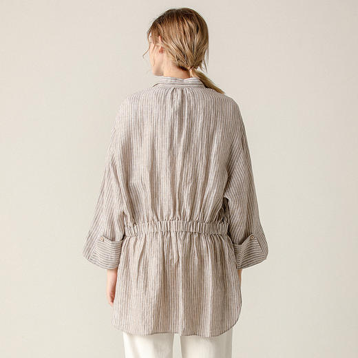 famecoco范可儿衬衫开衫慵懒中长款棉质开衫F203AB002 商品图1