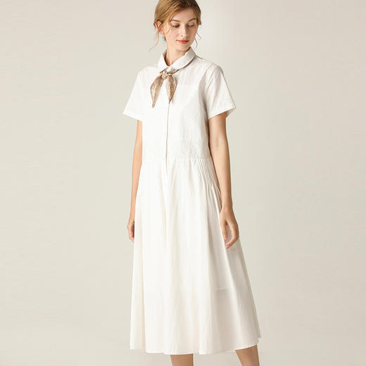 Famecoco范可儿衬衫裙夏新款气质高腰显瘦中长连衣裙女F203FA010 商品图0