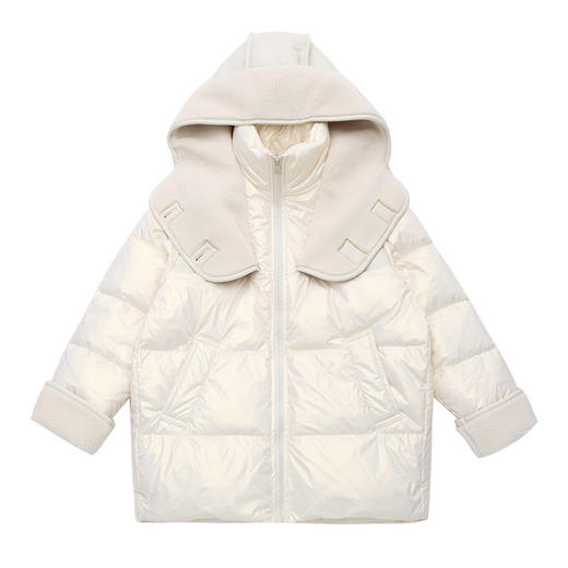 【品牌女童羽绒服白鸭绒】儿童冬装羽绒服短款加厚大童面包服轻薄免洗 商品图5
