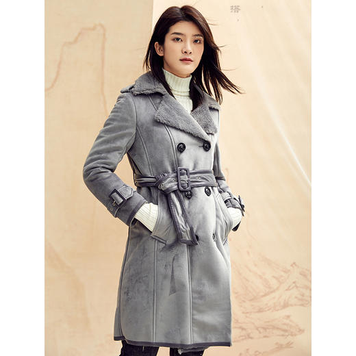 Famecoco范可儿保暖大衣冬季收腰加厚中长款外套F188AC014 商品图2