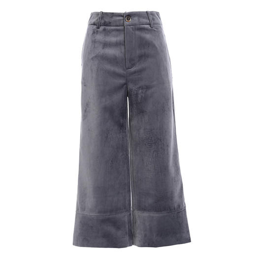 famecoco范可儿秋季休闲裤女直筒宽松阔腿七分裤F185GA014 商品图4