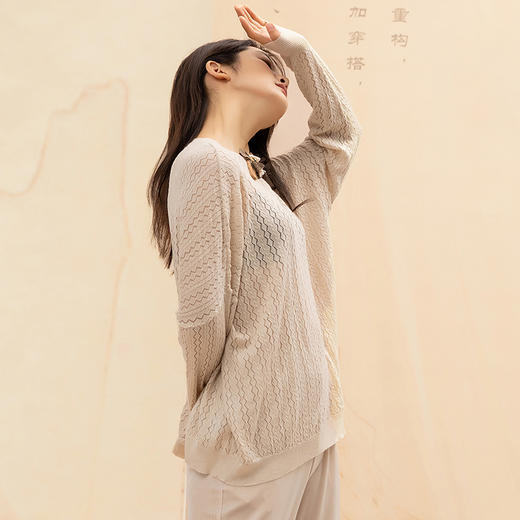 famecoco范可儿毛衣针织衫薄款打底内搭套头上衣F195DB137 商品图1