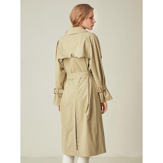 Famecoco范可儿秋季英伦风风衣女收腰气质中长款F185AA028 商品图1