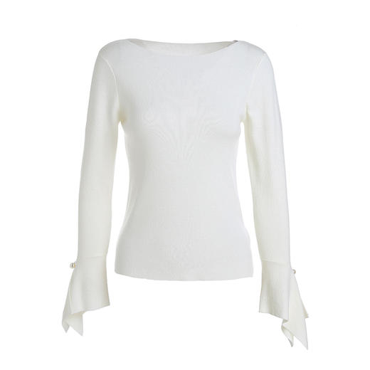 Famecoco范可儿针织衫秋装女显瘦修身打底衫套头上衣F201DB007 商品图4