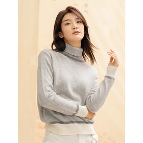 Famecoco范可儿高领毛衣女士秋冬内搭套头针织衫上衣F188DB019