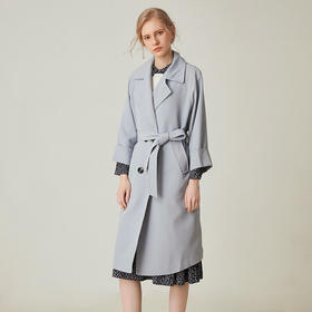 famecoco范可儿风衣外套时尚中长款收腰外套F191AA029