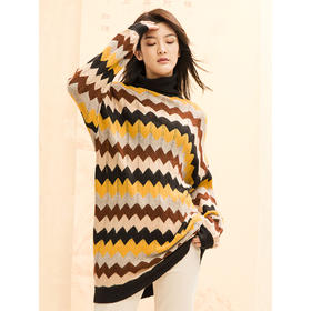 famecoco范可儿高领毛衣女2021年春季设计感上衣中长款F191DB131