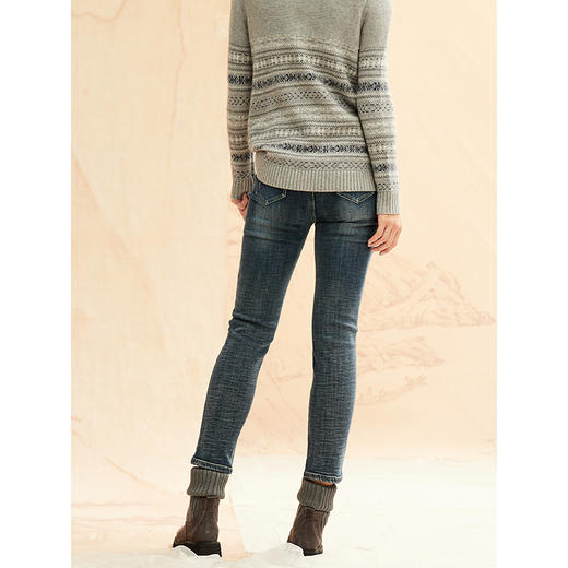 Famecoco范可儿牛仔裤铅笔裤修身小脚长裤F198GA013 商品图1