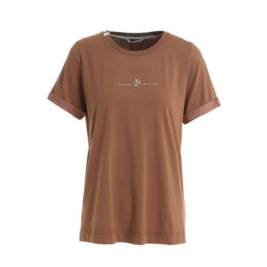 【直 播 间】famecoco范可儿短袖T恤ins潮纯棉圆领简约短袖上衣F203BB007 商品图4