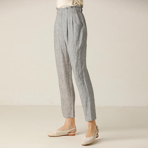 famecoco范可儿休闲裤高腰显瘦直筒裤长裤女F203GA035 商品图2