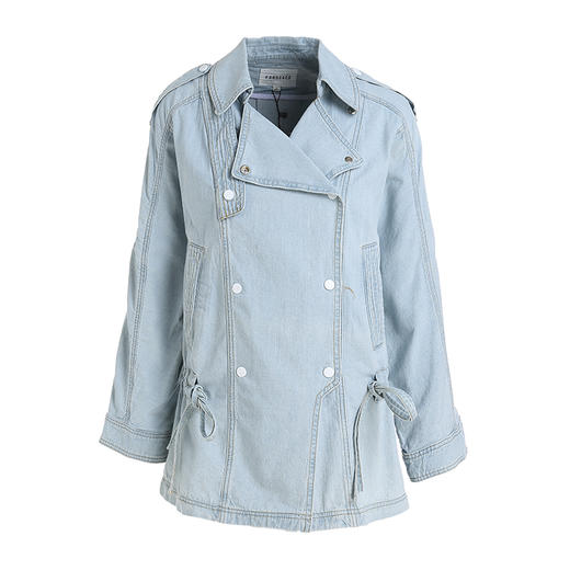 famecoco范可儿牛仔外套秋装机车风收腰百搭F201AB003 商品图4