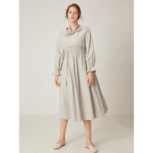 famecoco范可儿连衣裙高腰长袖宽松中长裙F195FA004 商品图2