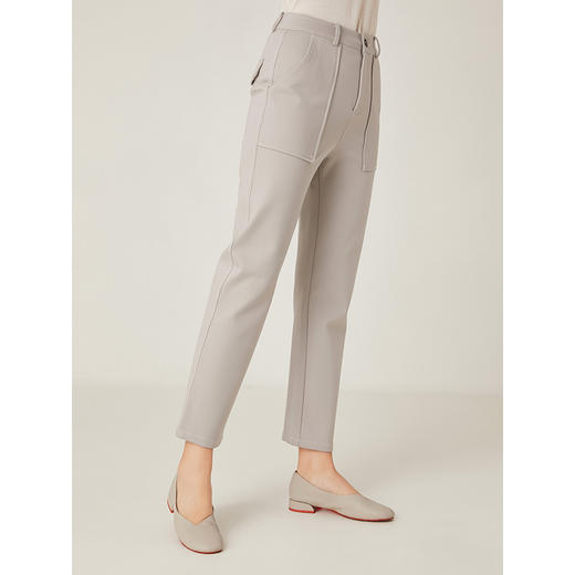 Famecoco范可儿休闲裤显瘦百搭运动弹力九分裤F195GA025 商品图3