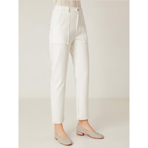 Famecoco范可儿休闲裤显瘦百搭运动弹力九分裤F195GA025 商品图2