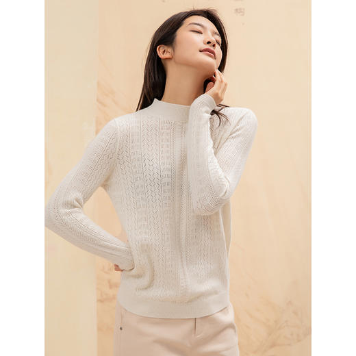 famecoco范可儿女士毛衣秋冬宽松羊毛打底针织上衣F195DB015 商品图1