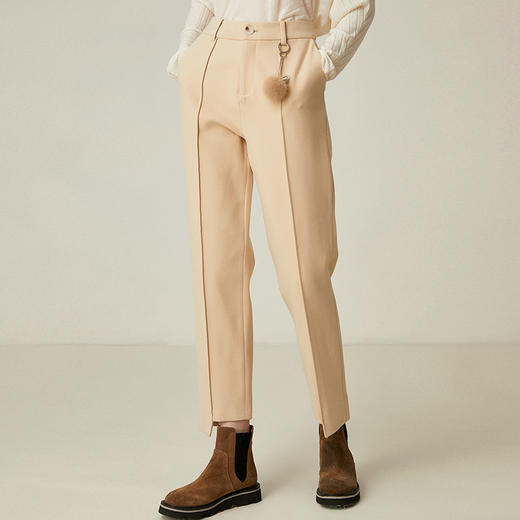 Famecoco范可儿西装裤直筒宽松毛呢休闲裤长裤F198GA018 商品图0