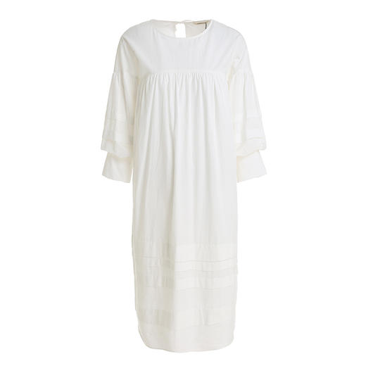 famecoco范可儿直筒娃娃裙新款气质七分袖褶皱纯棉连衣裙F203FA053 商品图4