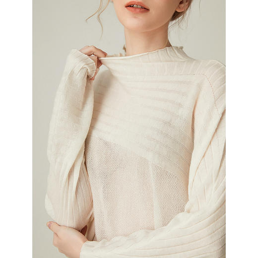 famecoco范可儿慵懒风秋季毛衫薄款女长袖宽松外穿上衣F195DB021 商品图2