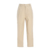 Famecoco范可儿西装休闲裤女杏色韩版直筒棉质9分长裤F185GA150 商品缩略图4