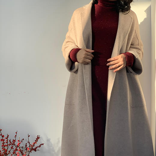 【à perles】超细纯羊绒，水波纹， 双面手工羊绒大衣，经典浴袍款！！ ！想要高级体验的你必收！！ 商品图2