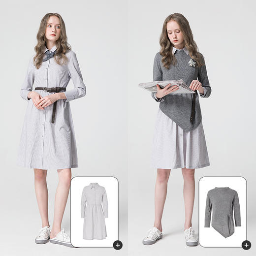 Famecoco范可儿毛衣套装裙约会裙子洋气两件套F211EA005 商品图2