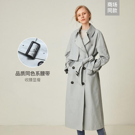 Famecoco范可儿高端大气风衣中长款秋季过膝收腰气质外套F195AA018 商品图1