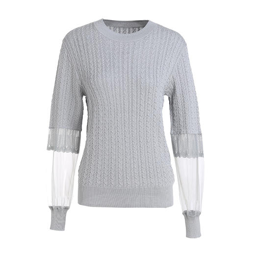 Famecoco范可儿针织衫上衣秋装女设计感小众长袖显瘦F201DB014 商品图4