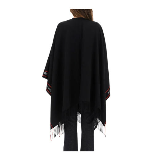 ALEXANDER MCQUEEN 亚历山大 麦昆 带logo 女士披肩围巾 黑色 628293 3777Q 1074 商品图2