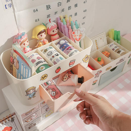 【ins少女心桌面收纳盒】抽屉式简约可爱学生宿舍置物收纳整理架 商品图2