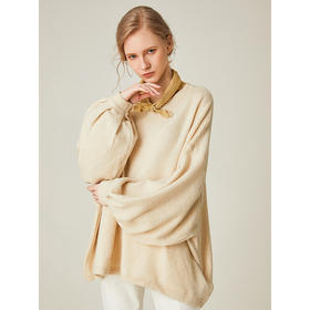 famecoco范可儿设计感慵懒风套头毛衣水滴袖针织衫F191DB128