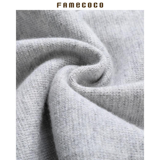 famecoco范可儿针织长袖宽松不规则连衣裙F188FA014 商品图3