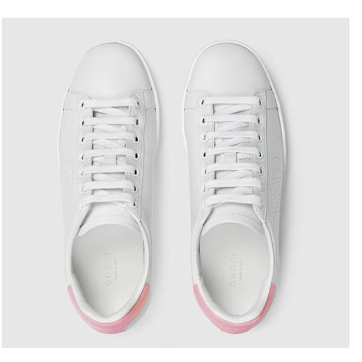 GUCCI 古驰 Ace系列女士互扣式双G运动鞋 粉尾 白色 598527 AYO70 9076 商品图2