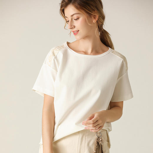 famecoco范可儿短袖t恤女短袖百搭上衣女F203BB002 商品图0