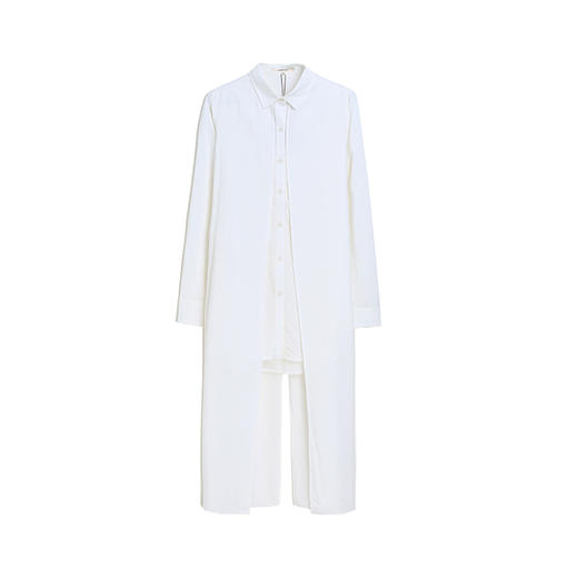 famecoco范可儿设计感休闲假两件不规则中长款长袖衬衫F195BA018 商品图4