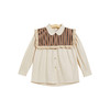 littletime童装两件套衬衫 2020冬新款复古杏色条纹组合领上衣 商品缩略图3