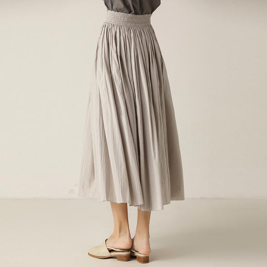 famecoco范可儿半身裙高腰百搭百褶伞裙女F203HA005 商品图1