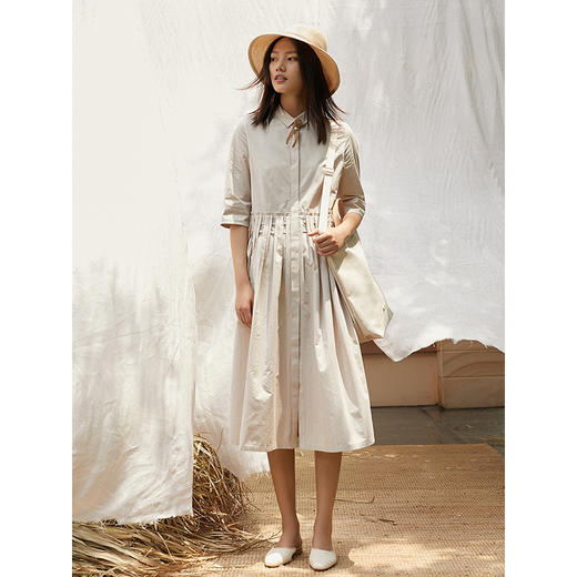 famecoco范可儿衬衫裙设计感小众2020新款夏季修身显瘦连衣裙女 商品图0