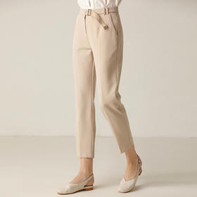 Famecoco范可儿裤子直筒百搭高腰休闲裤长裤F203GA007
