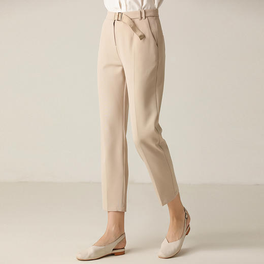 Famecoco范可儿裤子直筒百搭高腰休闲裤长裤F203GA007 商品图0